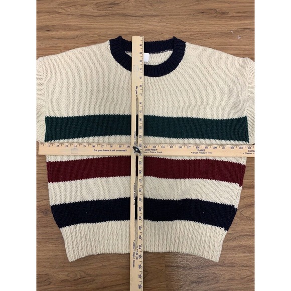 Vintage Brooks Brothers Brooksgate Wool Cream Striped Extra Large Sweater - Picture 3 of 5